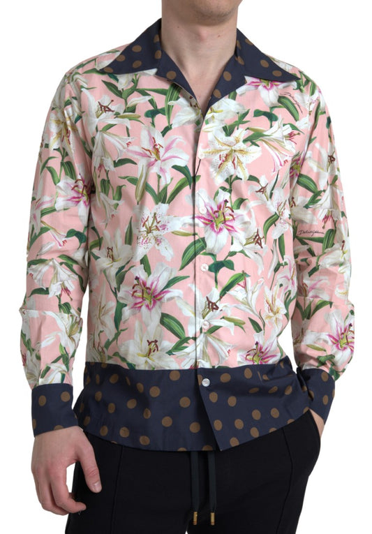 Dolce &amp; Gabbana Elegant Slim Fit Pink Casual Shirt