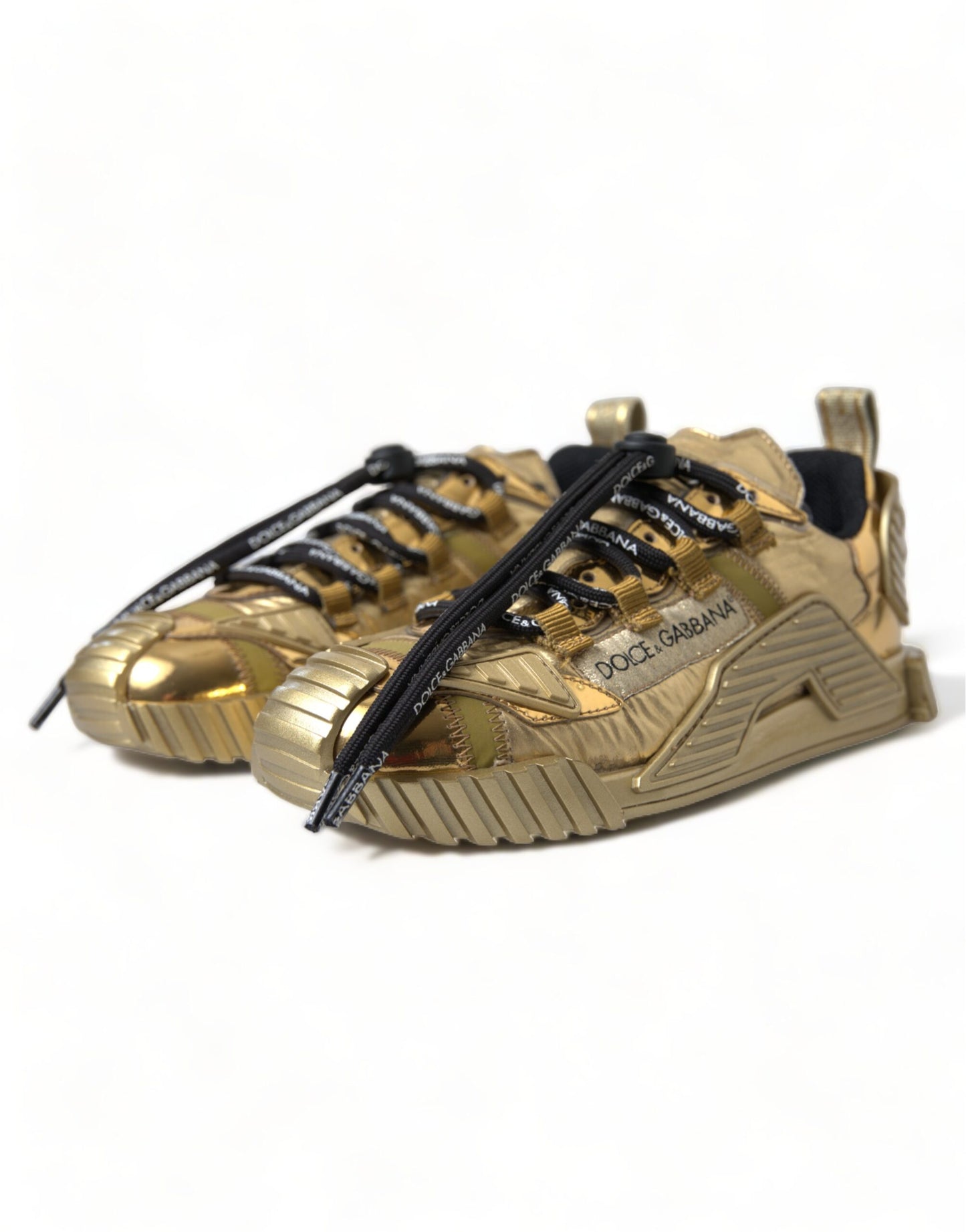 Dolce &amp; Gabbana Shiny Gold Luxury Sneakers