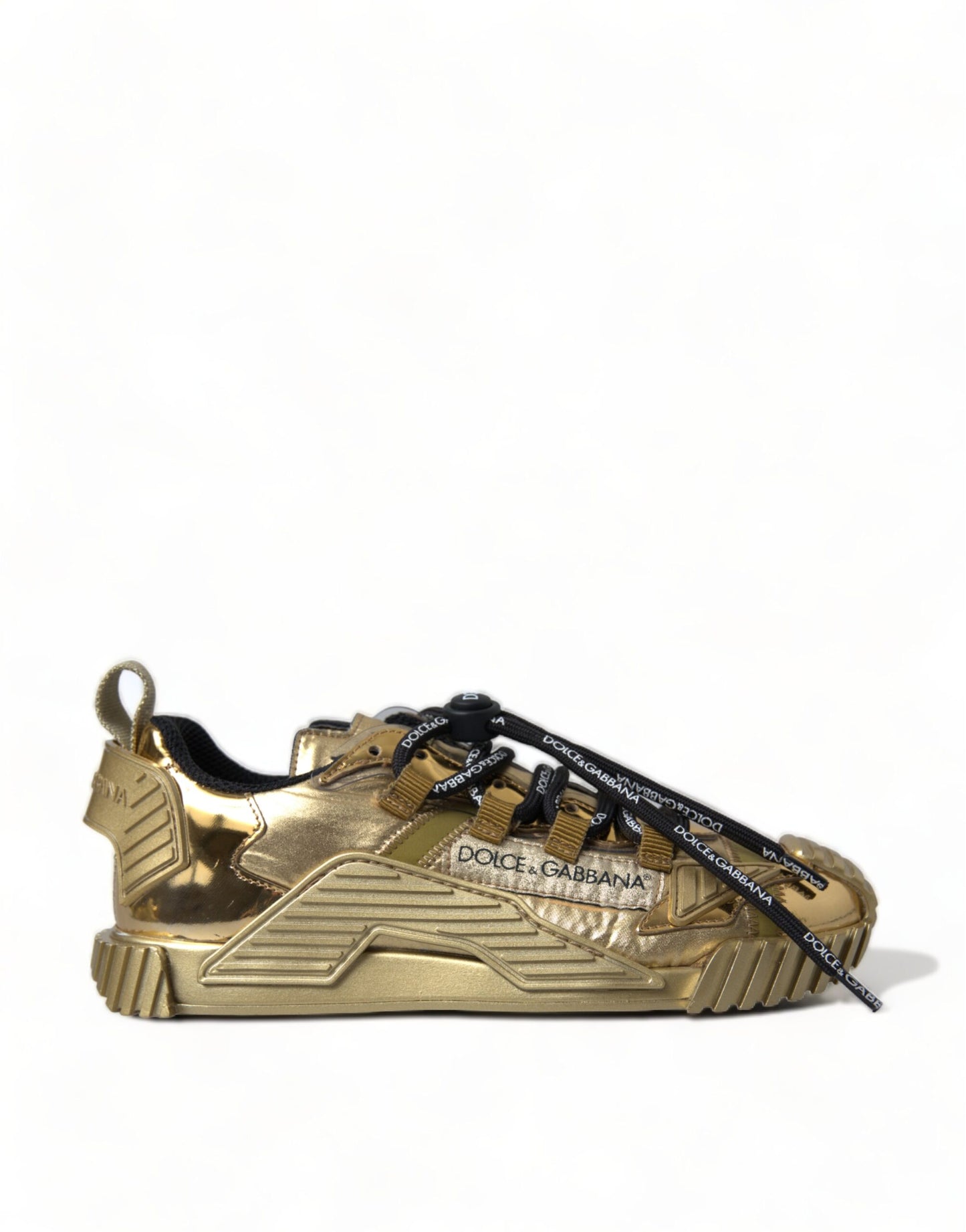 Dolce &amp; Gabbana Shiny Gold Luxury Sneakers