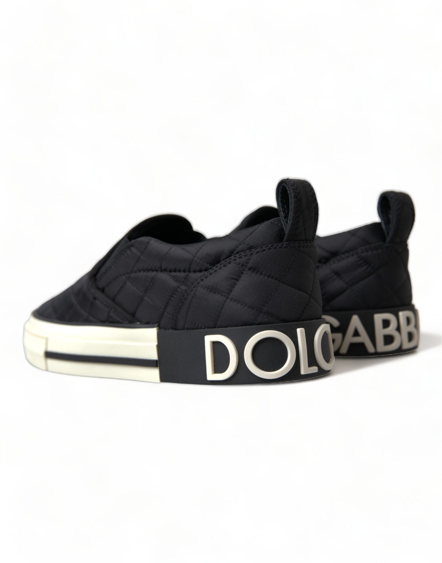 Dolce &amp; Gabbana Elegant quilted black canvas sneakers