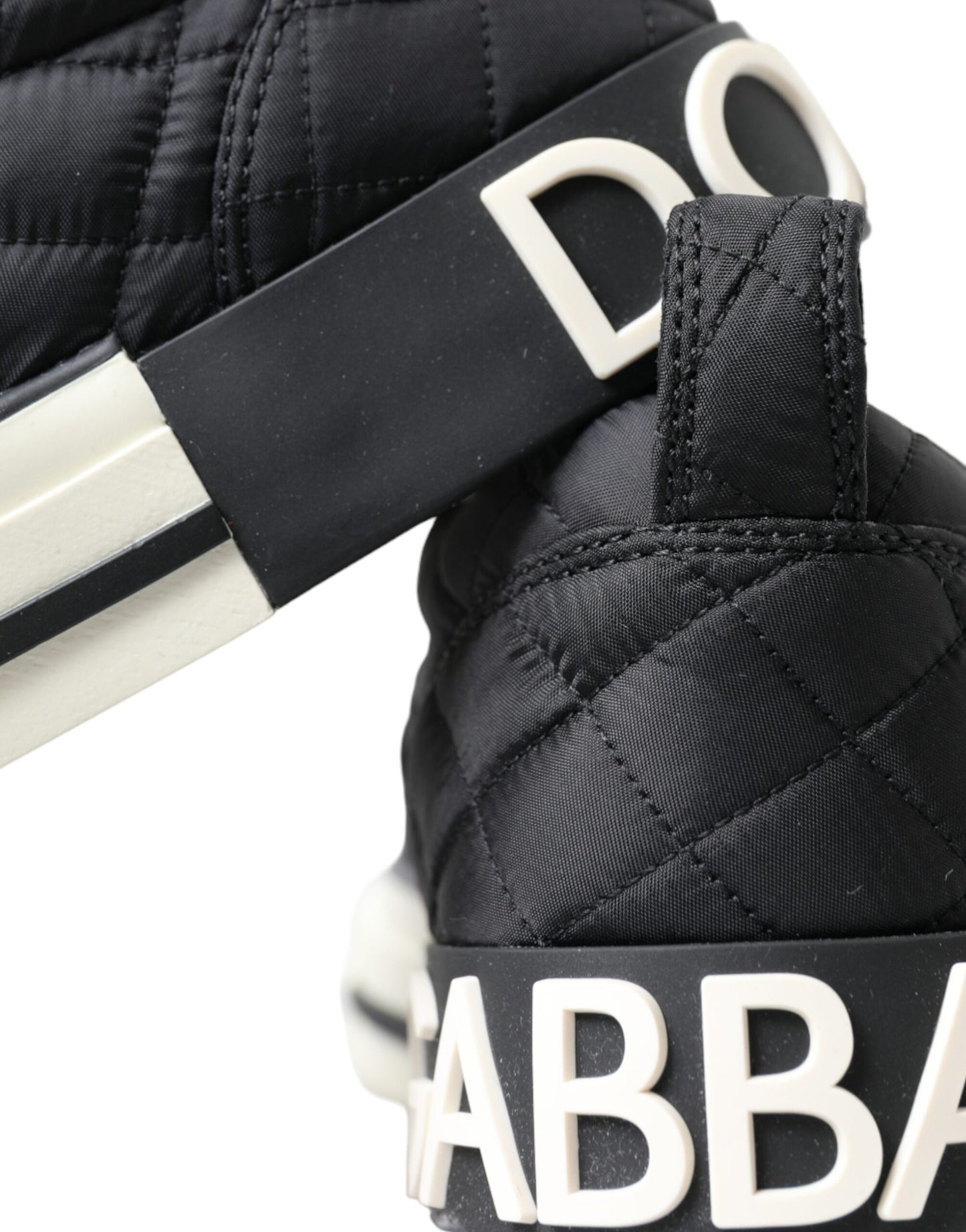 Dolce &amp; Gabbana Elegant quilted black canvas sneakers