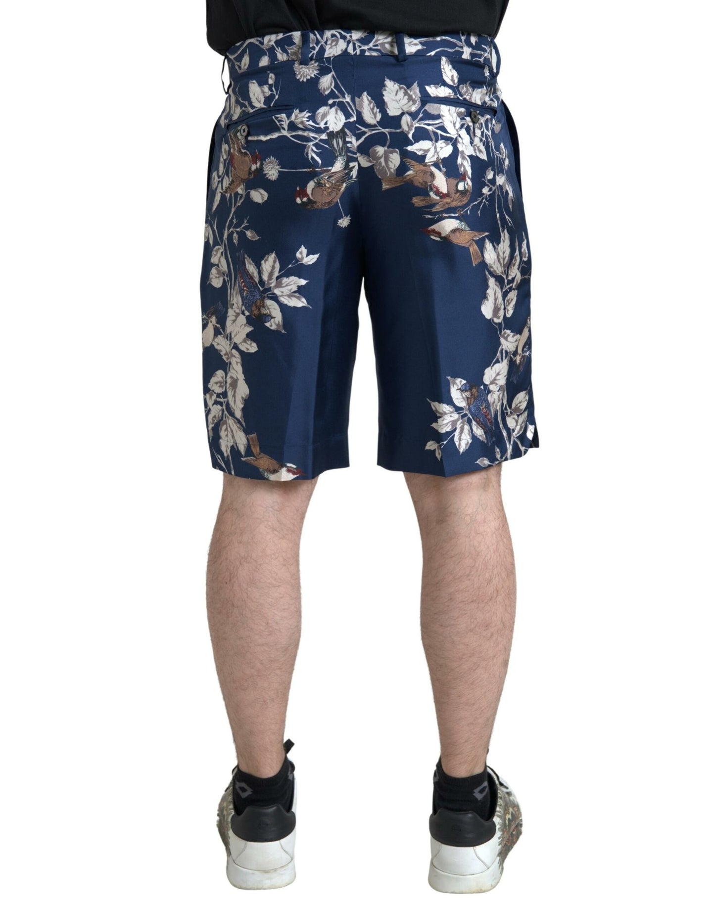 Dolce & Gabbana Seidenblumen-Bermudashorts in Blau