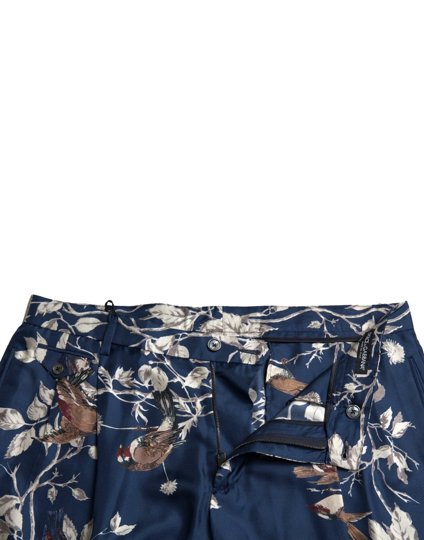 Dolce & Gabbana Seidenblumen-Bermudashorts in Blau