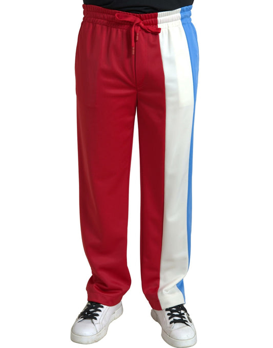 Dolce &amp; Gabbana Elegant striped sweatpants with drawstring