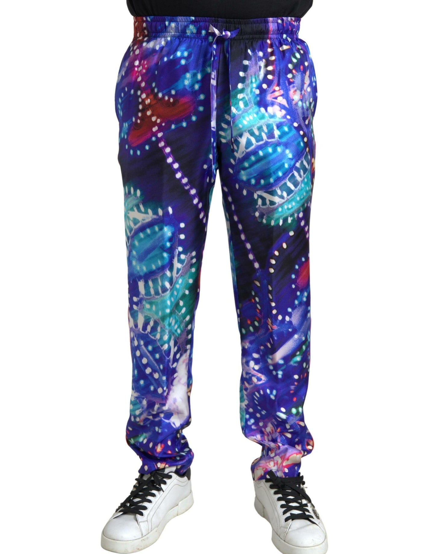 Dolce &amp; Gabbana Multicolor Silk Jogger Pants