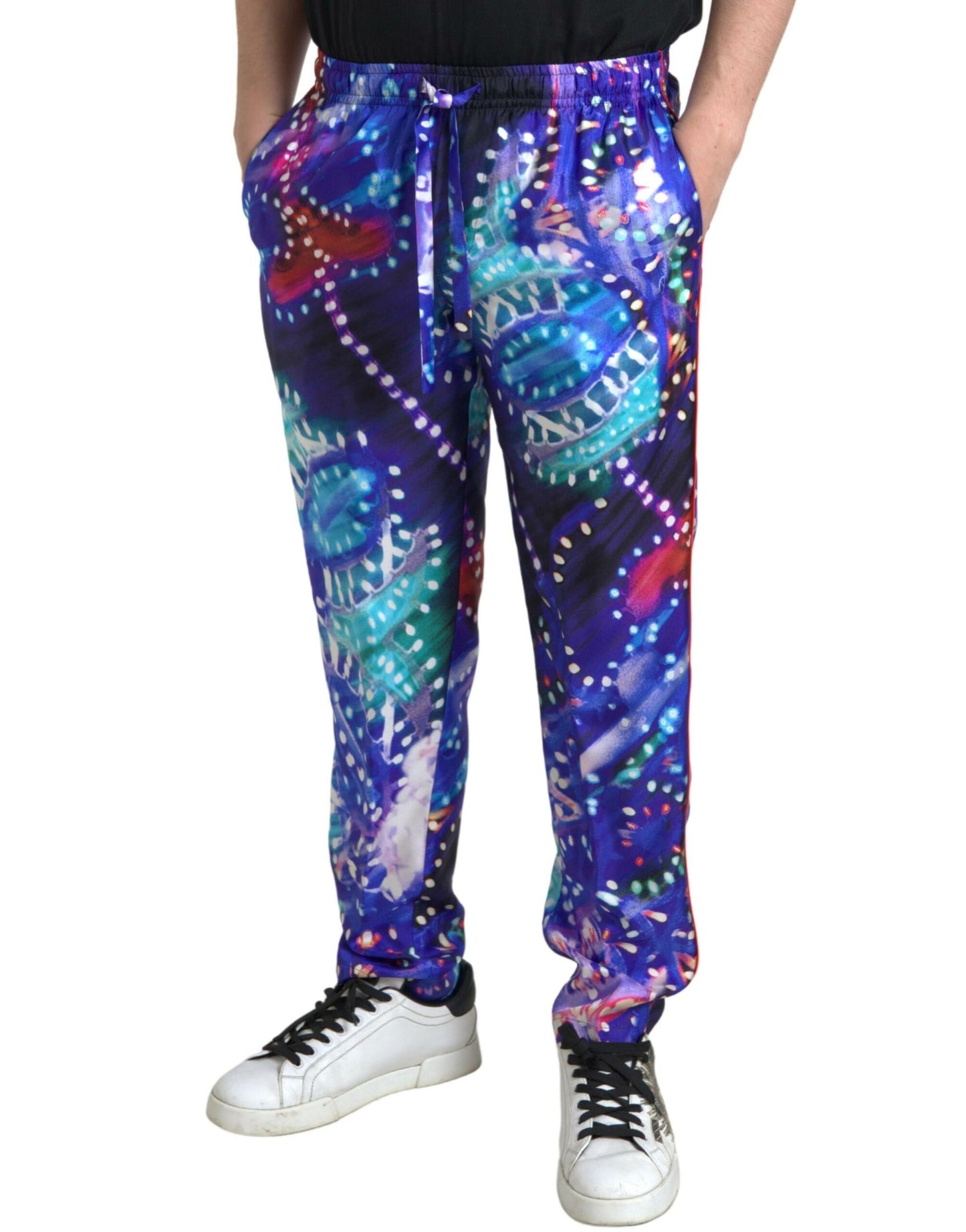 Dolce &amp; Gabbana Multicolor Silk Jogger Pants