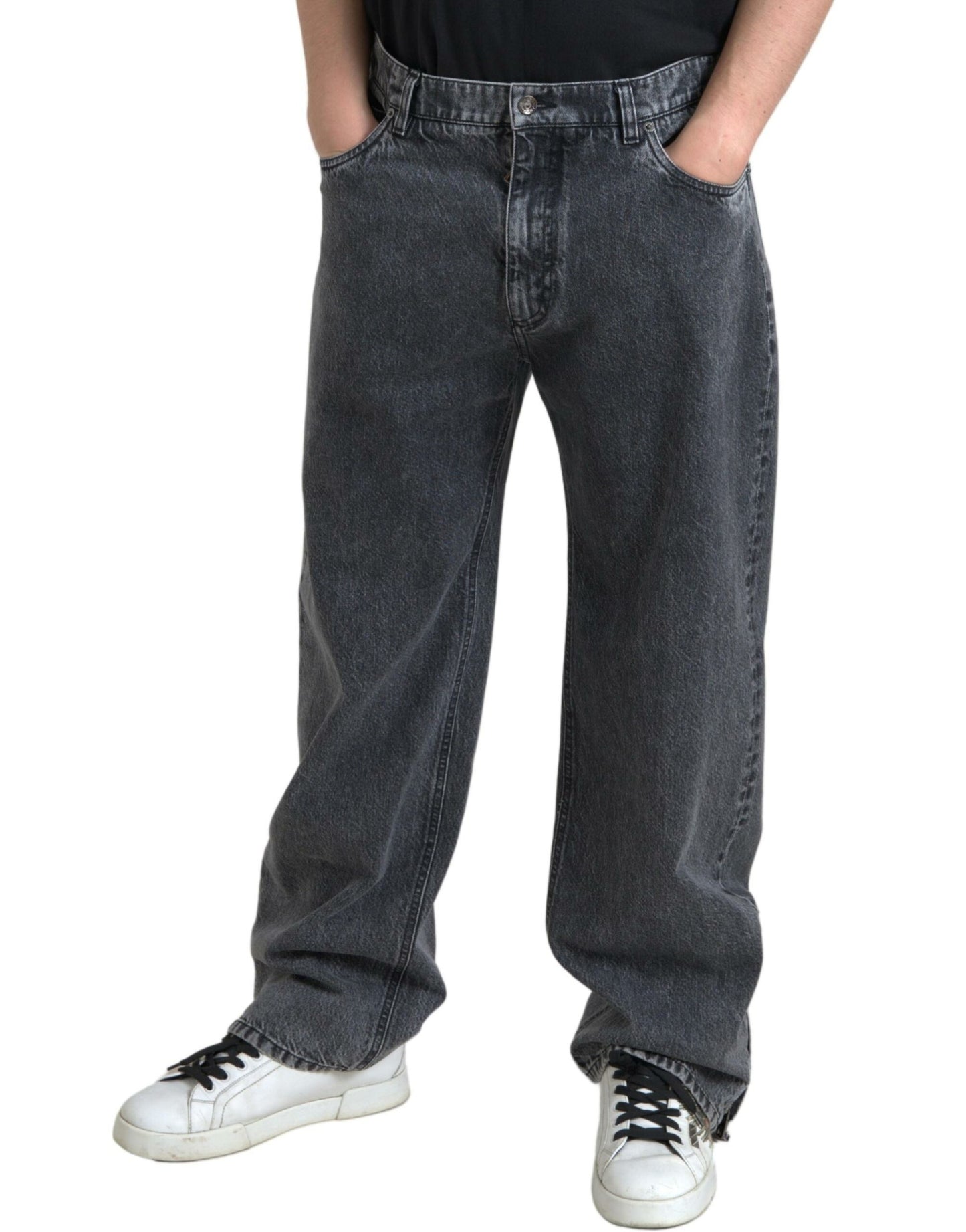 Dolce &amp; Gabbana Elegant dark grey straight denim jeans