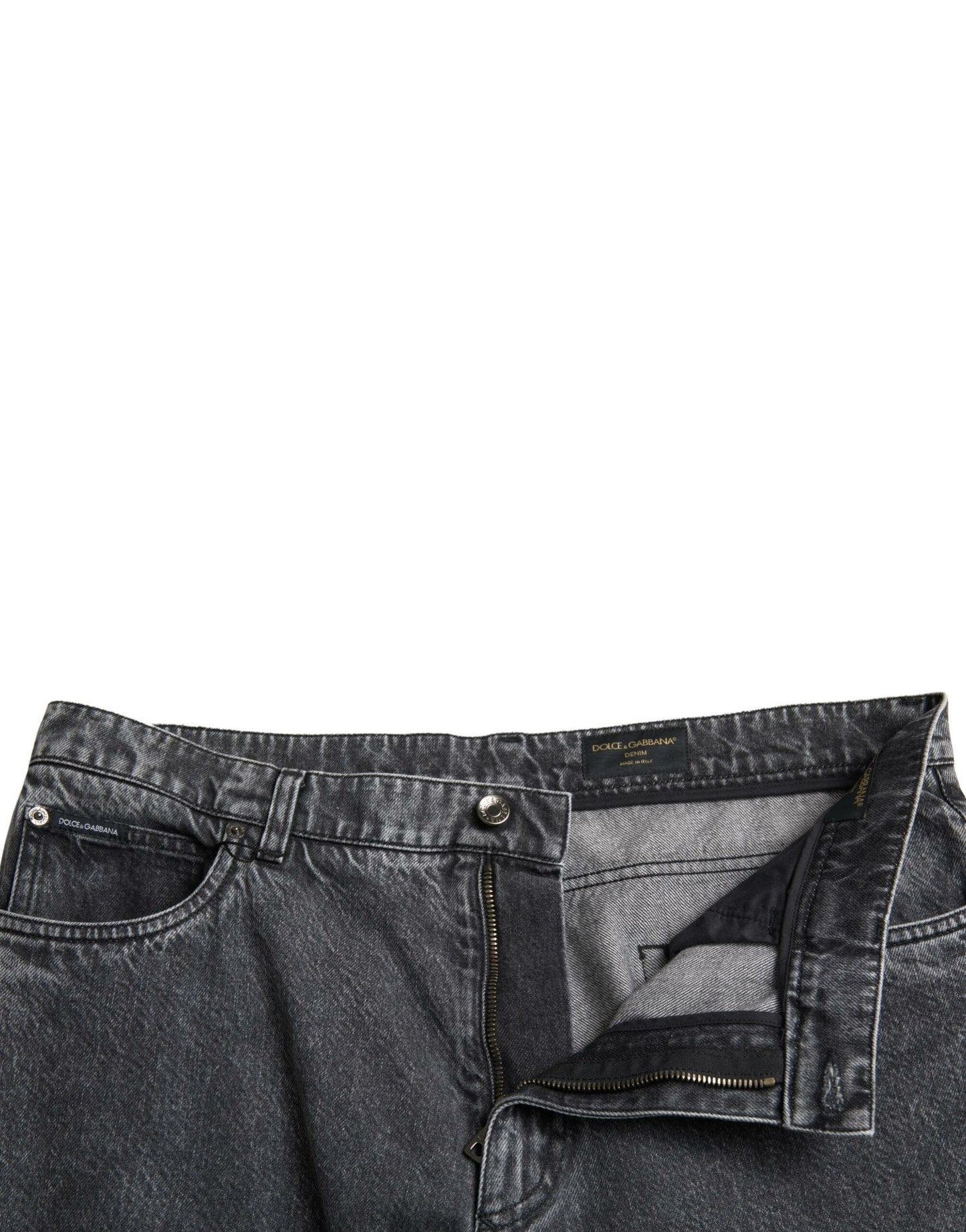 Dolce &amp; Gabbana Elegant dark grey straight denim jeans