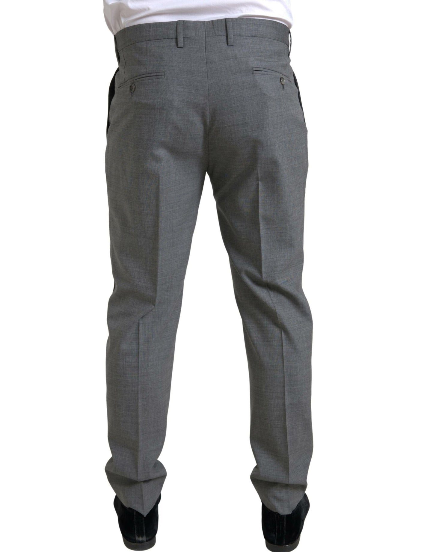 Dolce &amp; Gabbana Elegant Skinny Wool Dress Pants in Gray