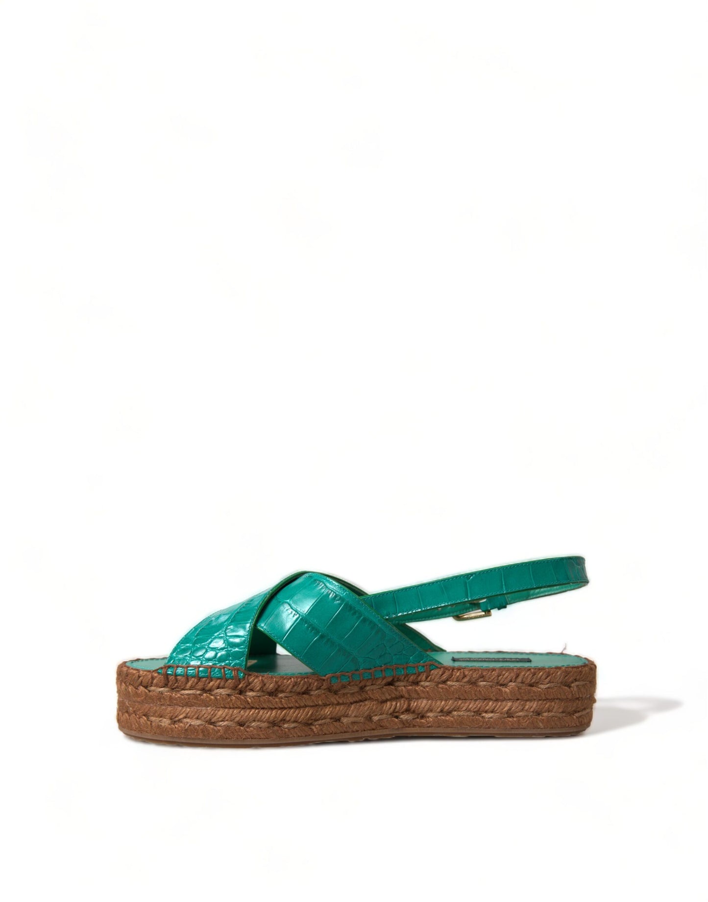 Dolce &amp; Gabbana Elegant Green Espadrille Platform Sandaalit