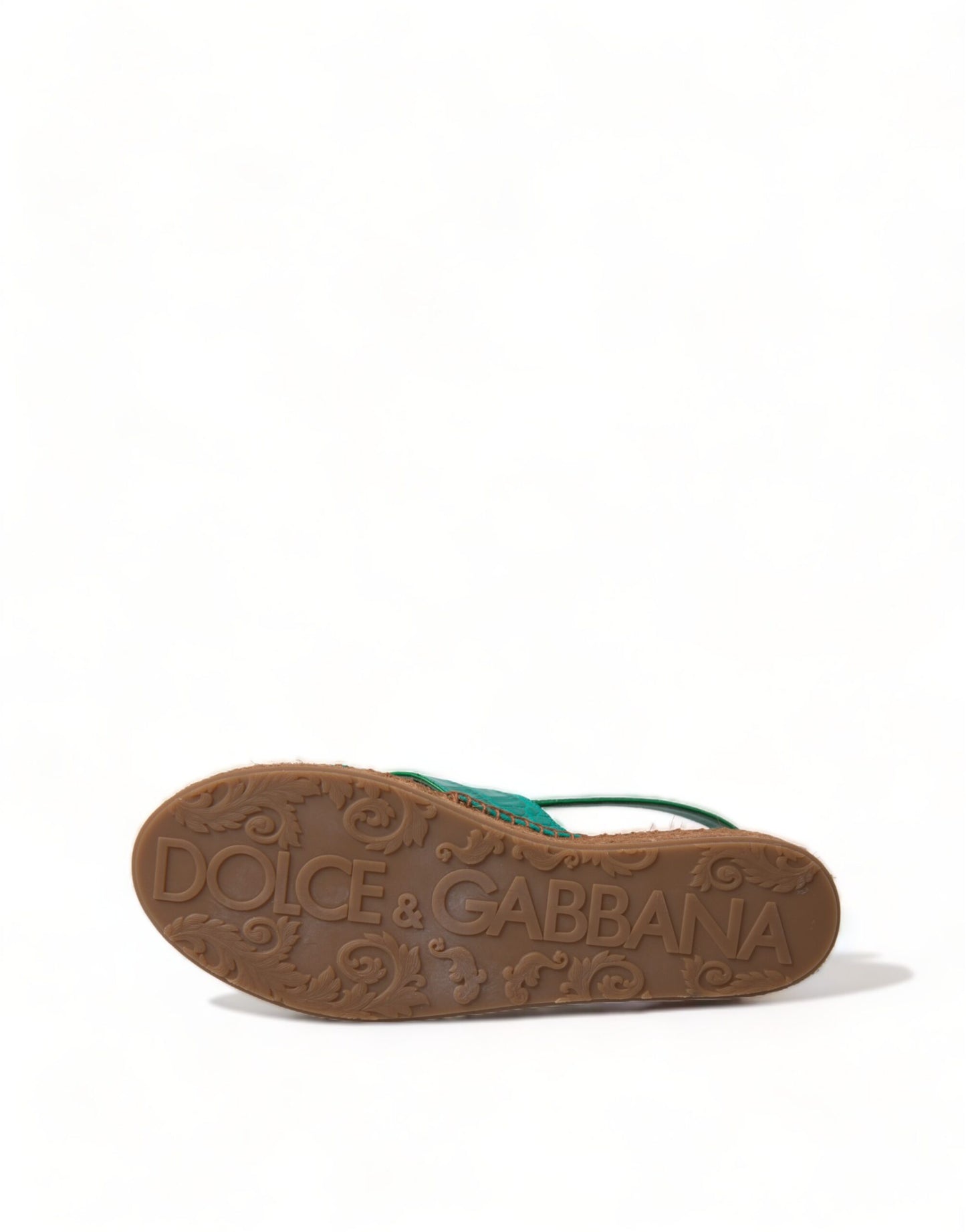 Dolce &amp; Gabbana Elegant Green Espadrille Platform Sandaalit