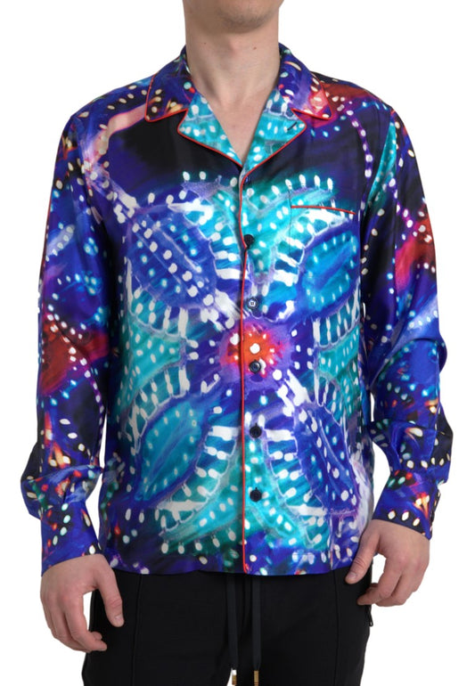 Dolce &amp; Gabbana Psychedelic Print Silk Pajama Shirt