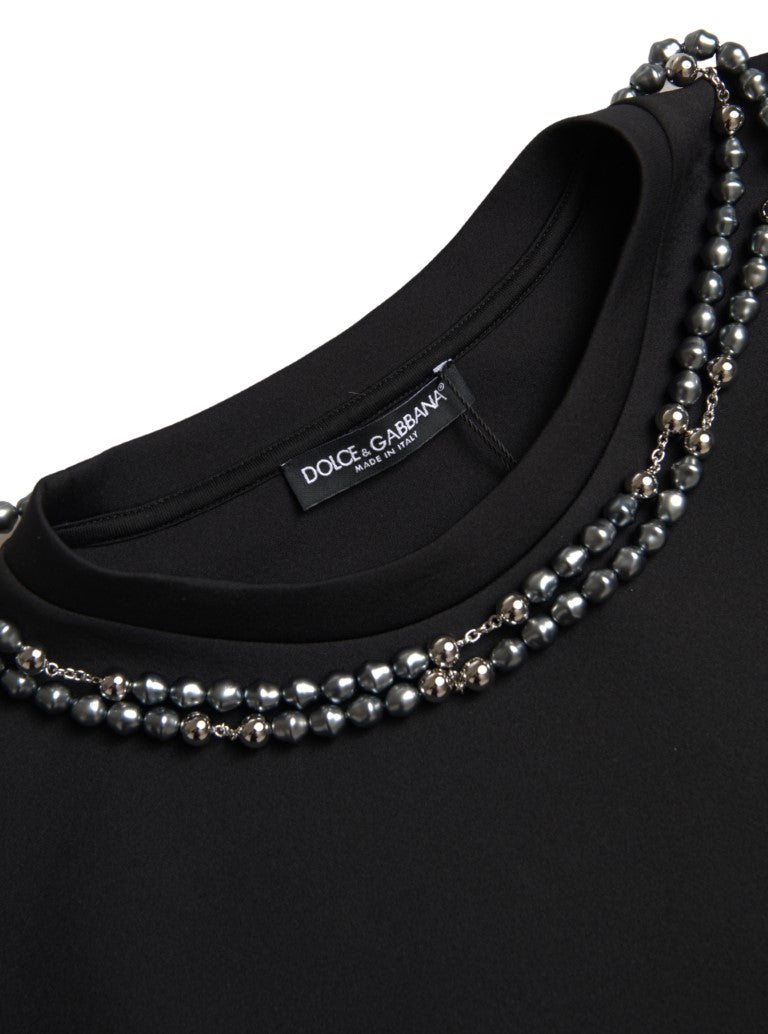 Dolce &amp; Gabbana Casual T-Shirt with Embellished Neckline