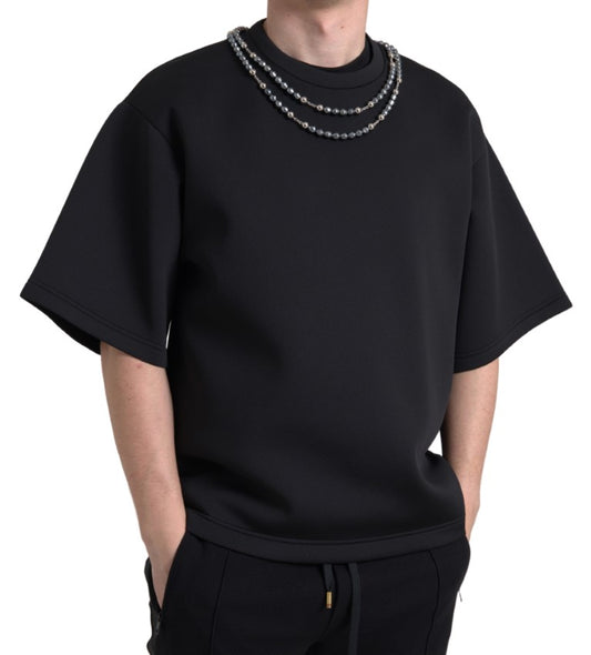 Dolce &amp; Gabbana Casual T-Shirt with Embellished Neckline