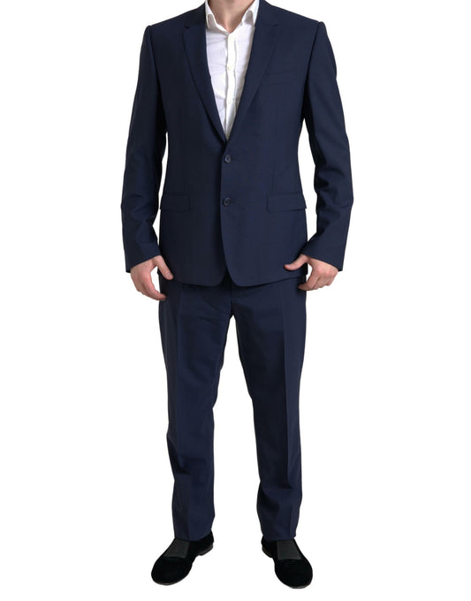 Dolce &amp; Gabbana Elegant Blue Martini Slim Fit kaksiosainen puku