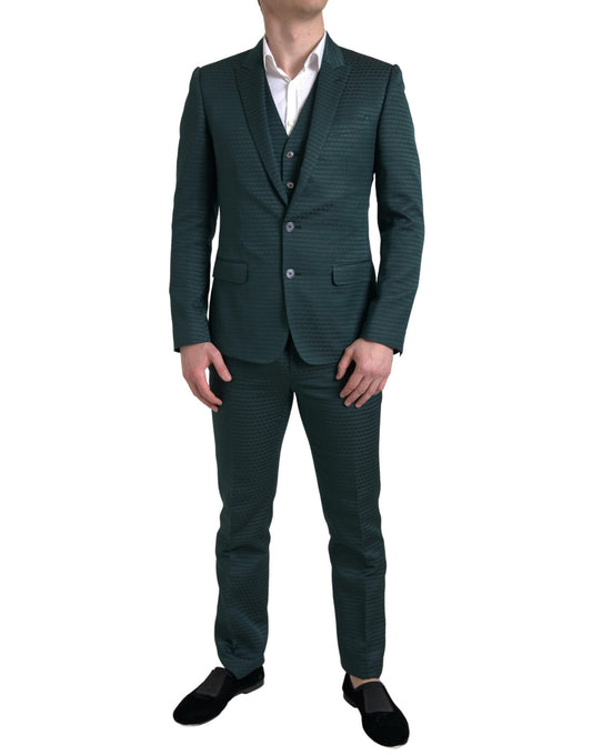 Dolce &amp; Gabbana Emerald Elegance Slim Fit -puku 3-osainen