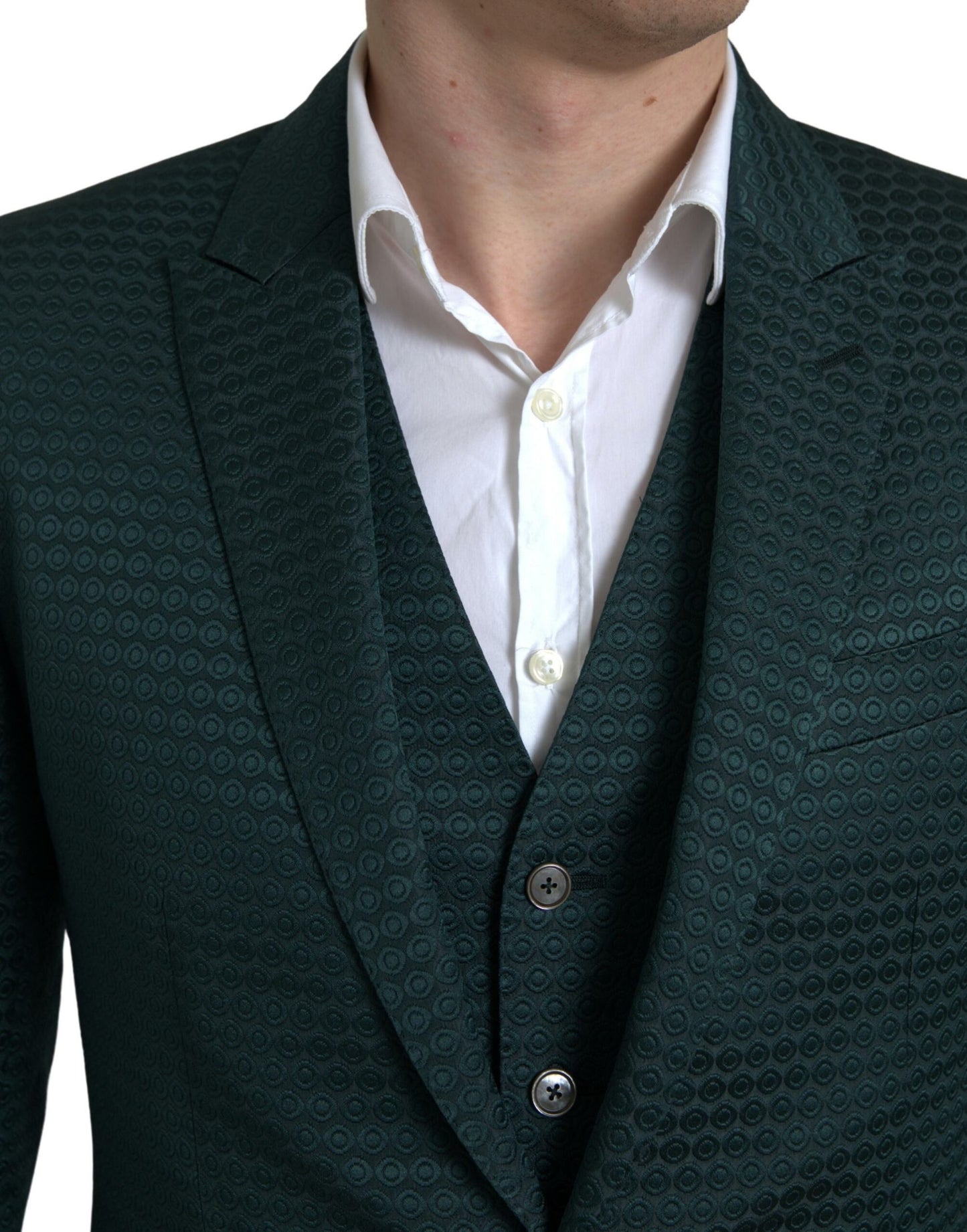 Dolce & Gabbana Emerald Elegance Slim Fit Anzug 3-teilig