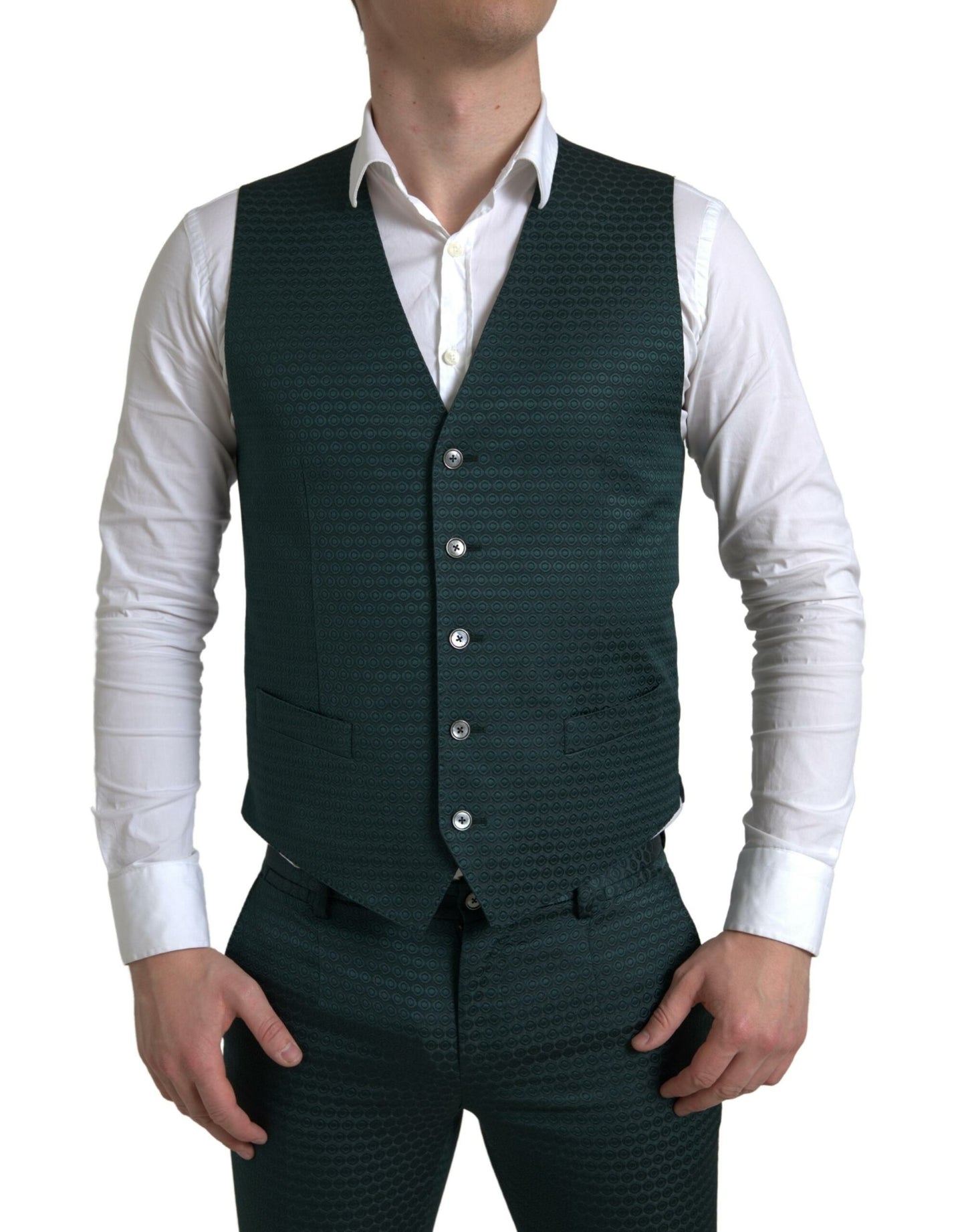 Dolce & Gabbana Emerald Elegance Slim Fit Anzug 3-teilig