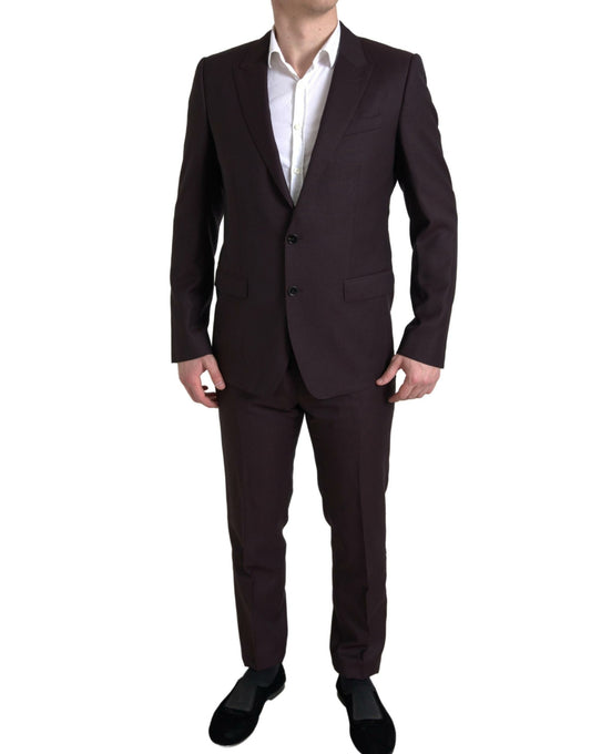 Dolce &amp; Gabbana Maroon Martini Slim Fit -puku 2-osainen