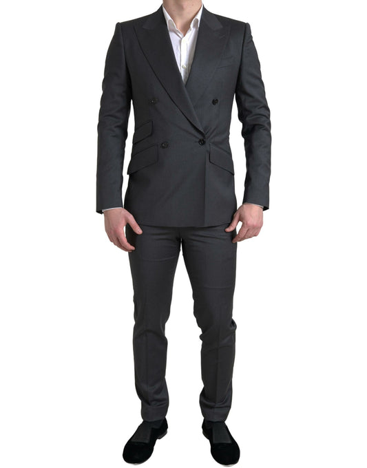 Dolce &amp; Gabbana Simple Grey Slim Fit -puku kahdella rinnalla