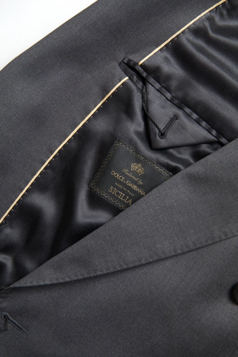 Dolce & Gabbana Schlichter grauer Slim Fit Anzug mit zwei Brüsten