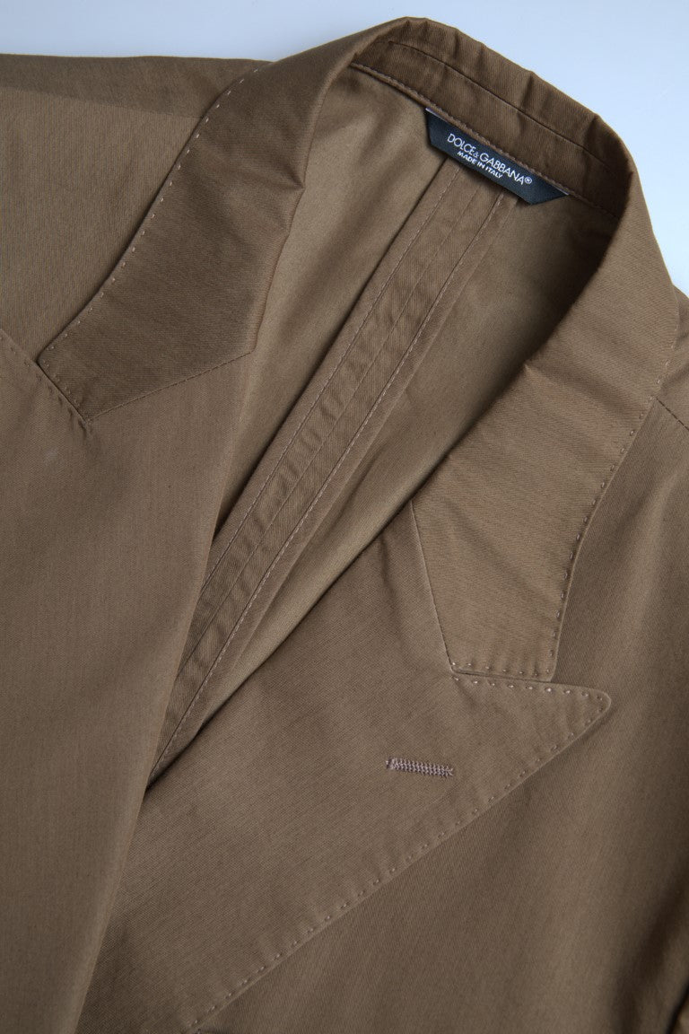 Dolce &amp; Gabbana Elegant Taormina -puku ruskeaa silkkisekoitetta