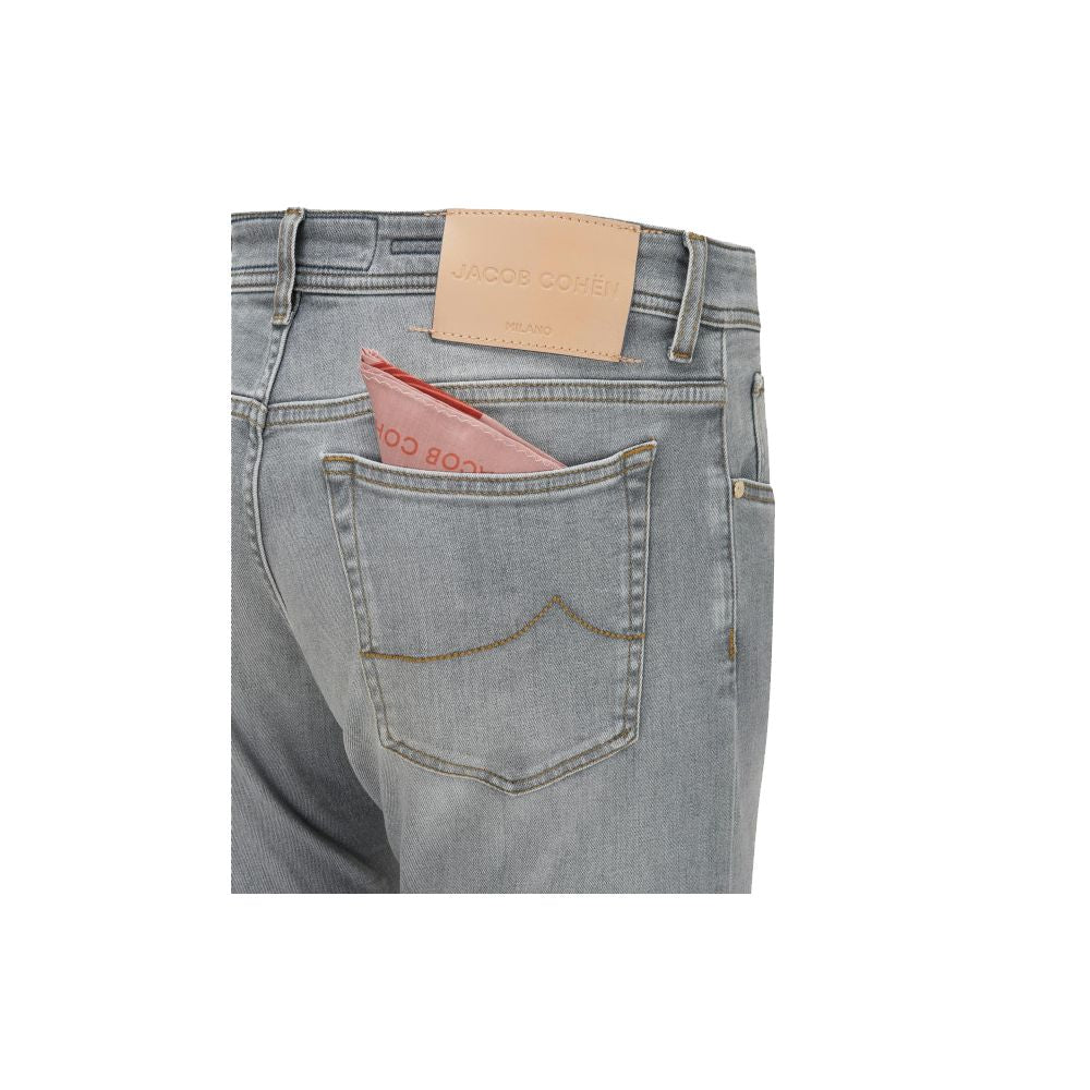 Jacob Cohen Plain grey stretch denim with slim fit