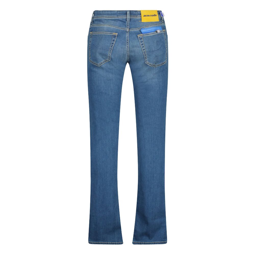 Jacob Cohen Schlanke blaue Designer-Jeans mit schmaler Passform