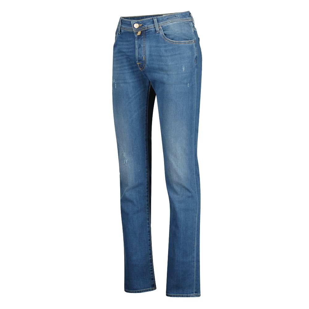 Jacob Cohen Schlanke blaue Designer-Jeans mit schmaler Passform