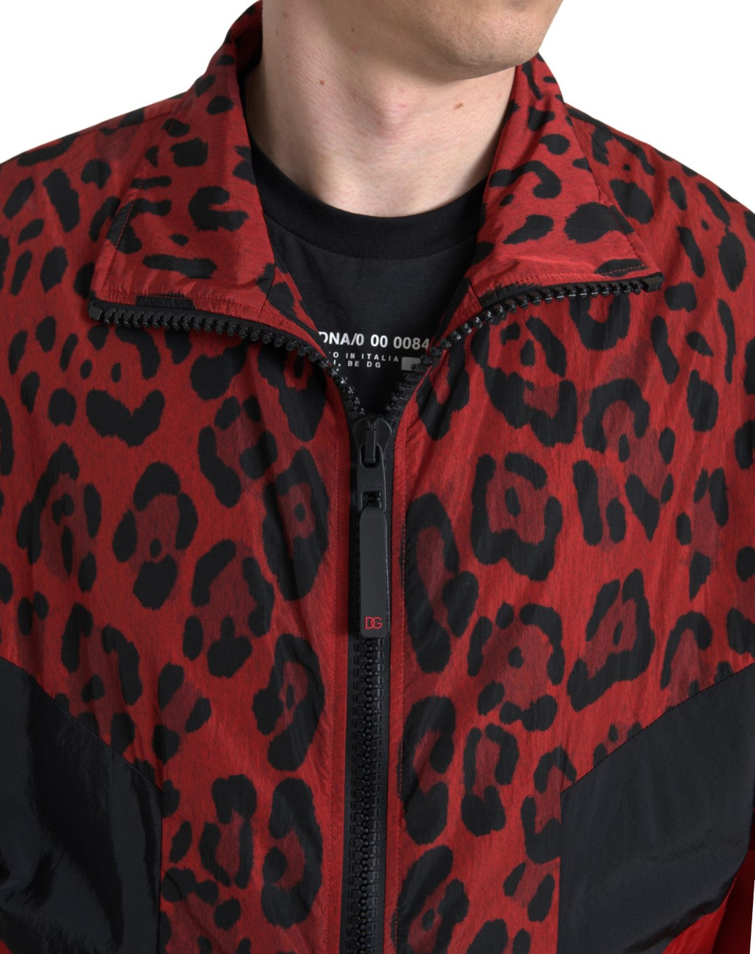 Dolce &amp; Gabbana Red Leopard Zip Up Cardigan