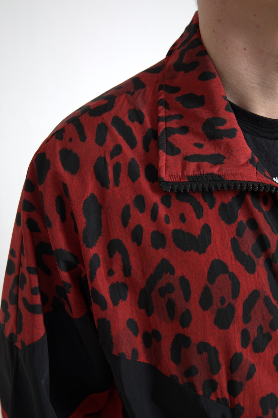 Dolce &amp; Gabbana Red Leopard Zip Up Cardigan