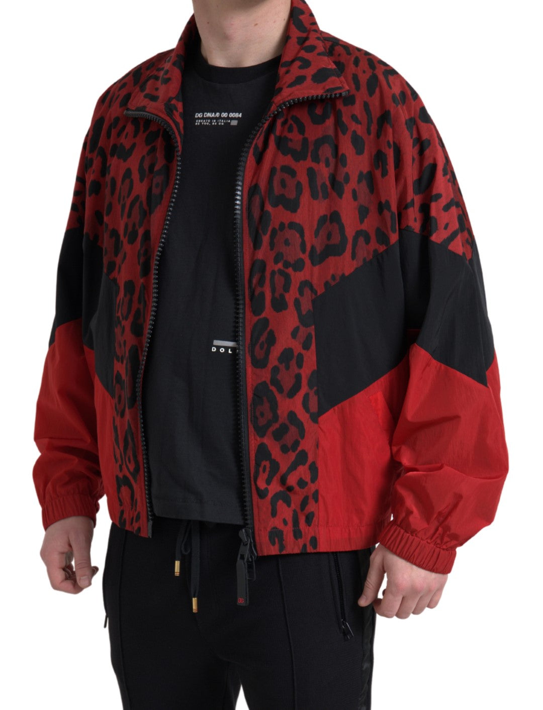 Dolce &amp; Gabbana Red Leopard Zip Up Cardigan