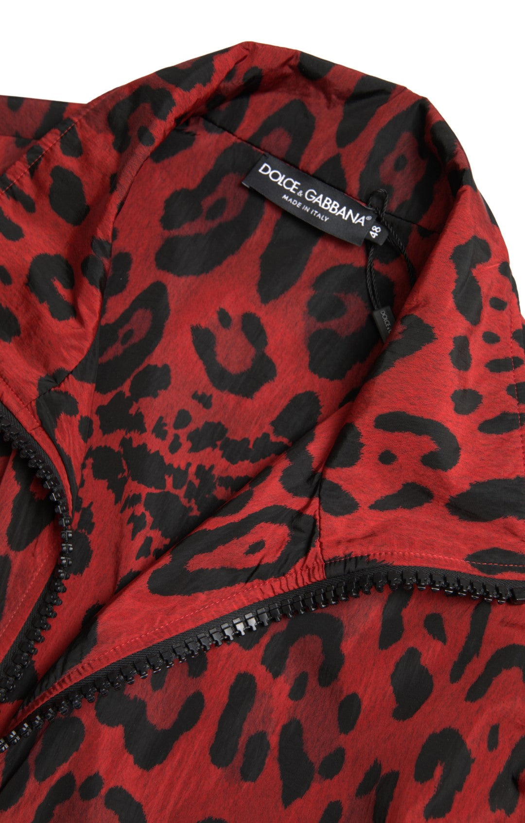 Dolce &amp; Gabbana Red Leopard Zip Up Cardigan