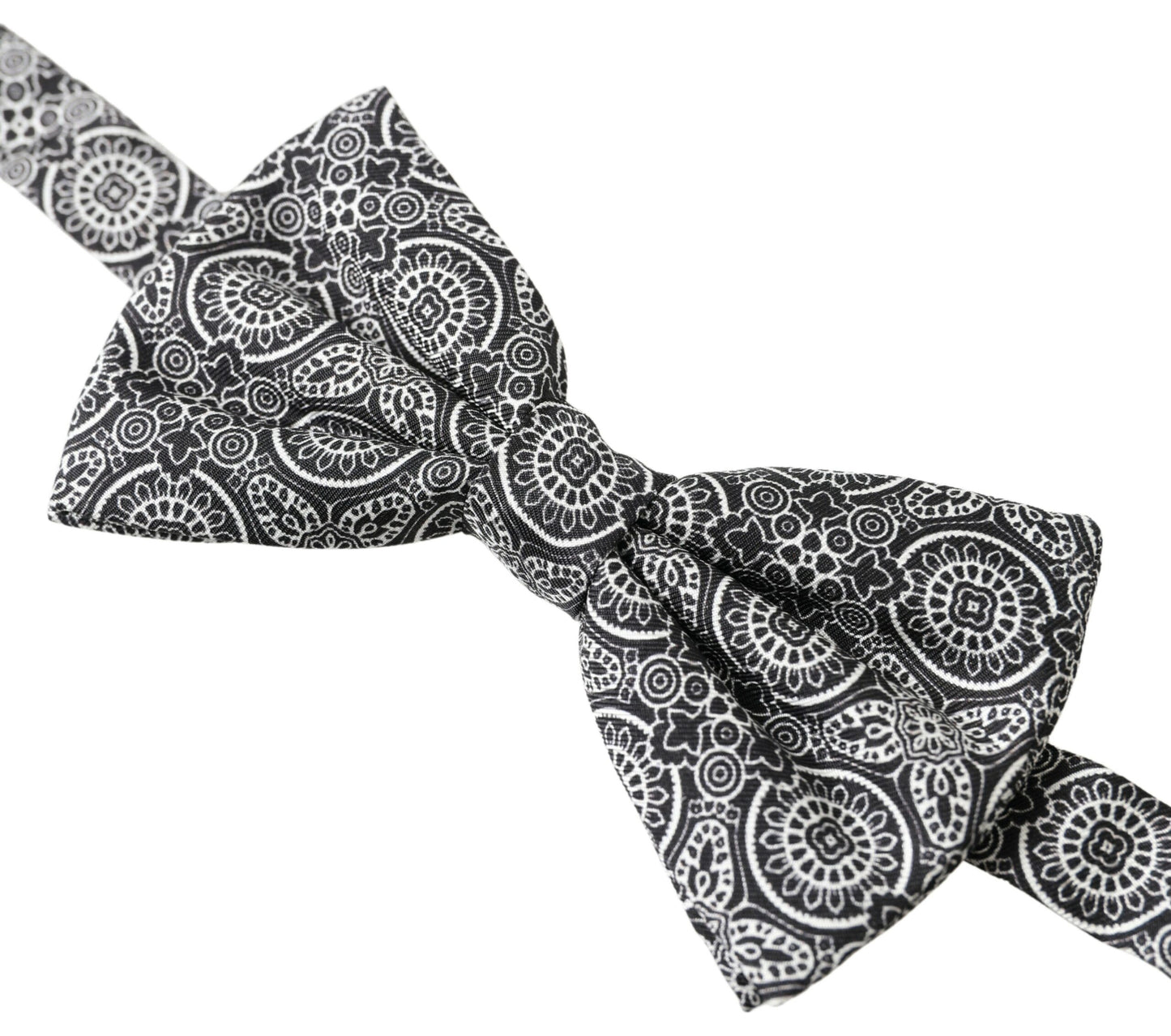 Dolce &amp; Gabbana Elegant black and white silk bow tie