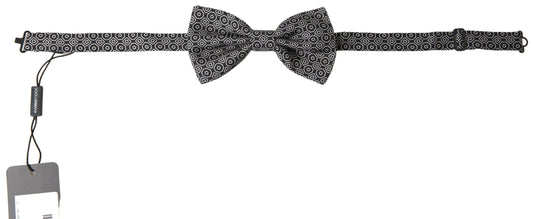 Dolce &amp; Gabbana Elegant Silk Bow Tie in Black and White