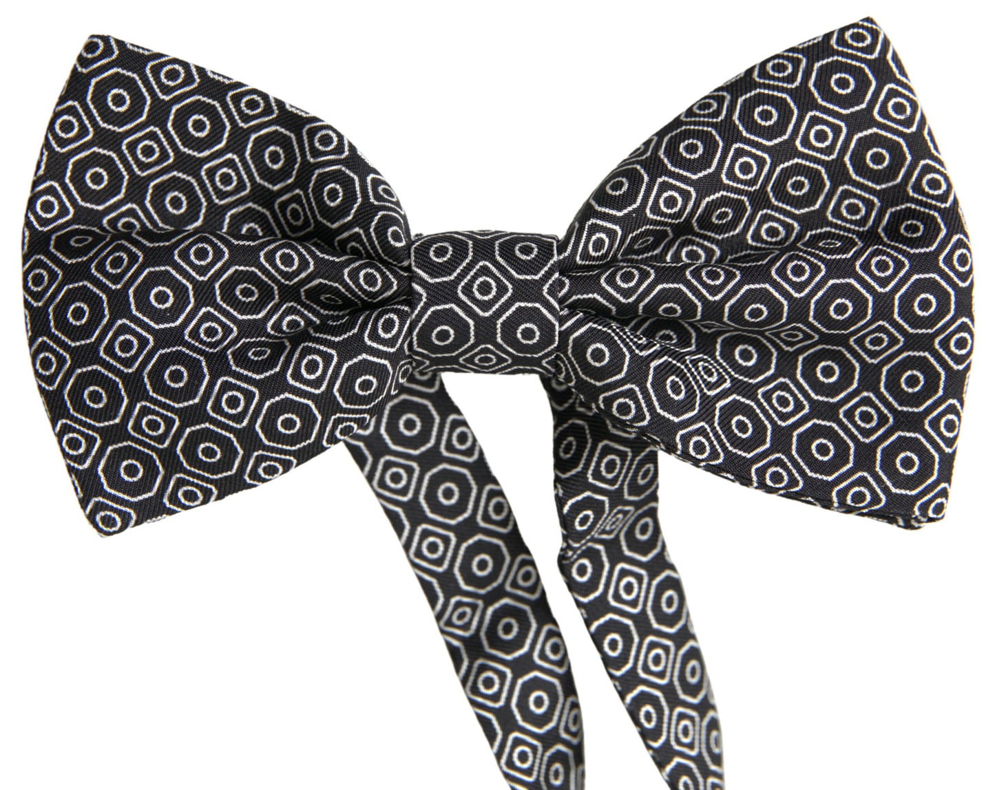 Dolce &amp; Gabbana Elegant Silk Bow Tie in Black and White