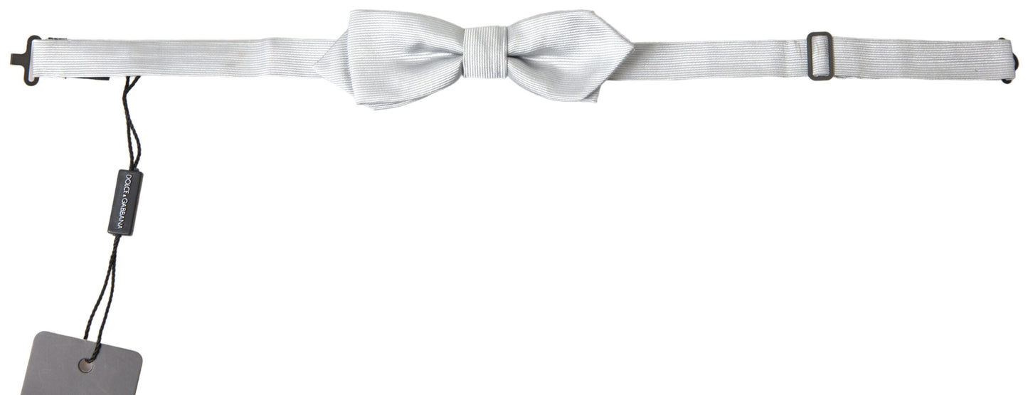 Dolce &amp; Gabbana Elegant Silk Bow Tie in Gray