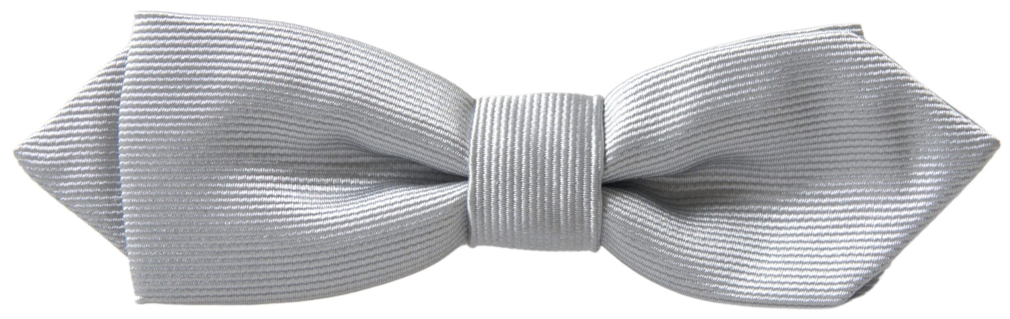 Dolce &amp; Gabbana Elegant Silk Bow Tie in Gray