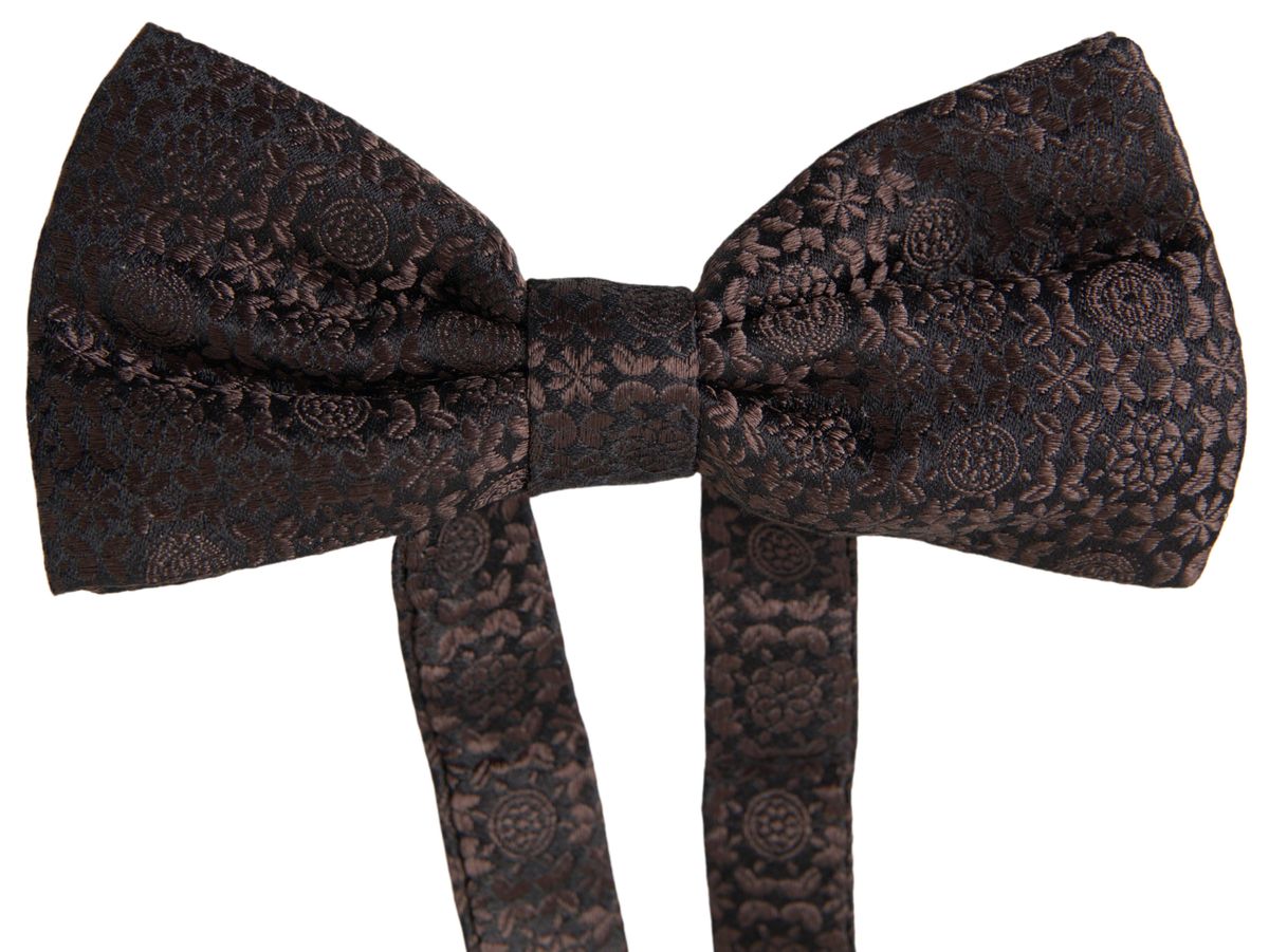 Dolce &amp; Gabbana Elegant brown silk bow tie