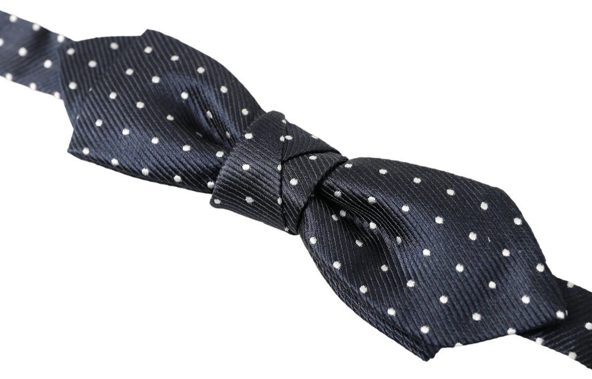 Dolce &amp; Gabbana Elegant Blue Silk Bow Tie