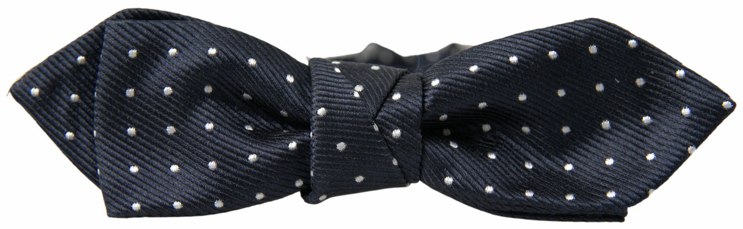 Dolce &amp; Gabbana Elegant Blue Silk Bow Tie