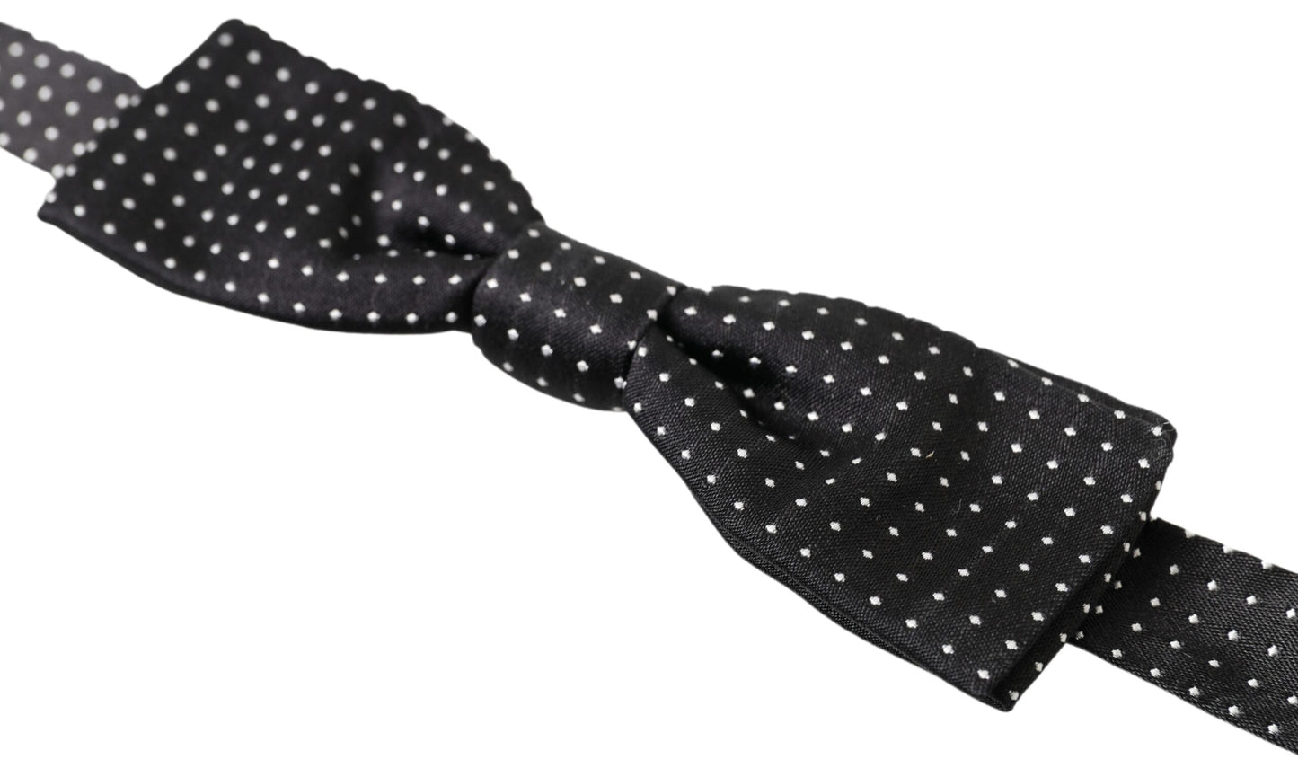 Dolce &amp; Gabbana Elegant Black Silk Bow Tie