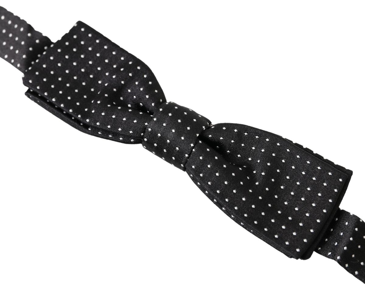 Dolce &amp; Gabbana Elegant Black Silk Bow Tie