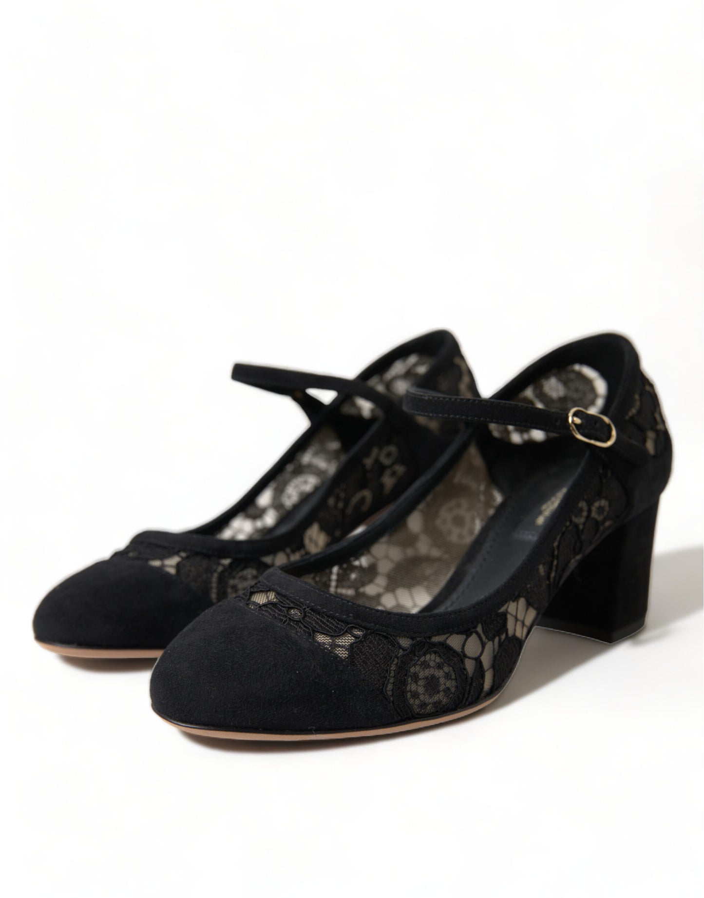 Dolce &amp; Gabbana Elegant Suede Mary Jane Heels with Point