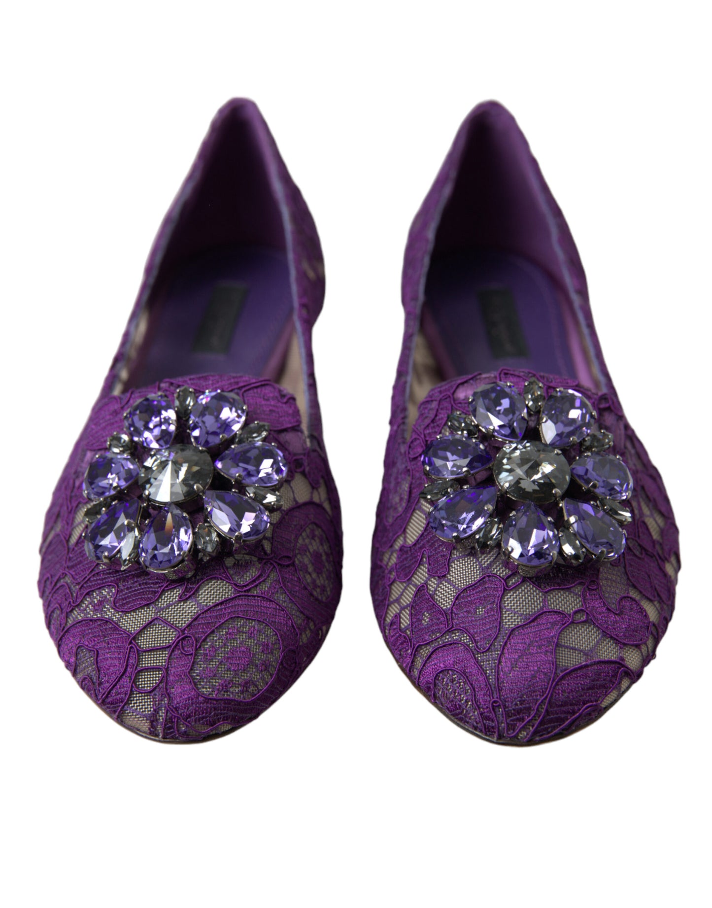 Dolce &amp; Gabbana Elegant Floral Lace Vally Flat Shoes