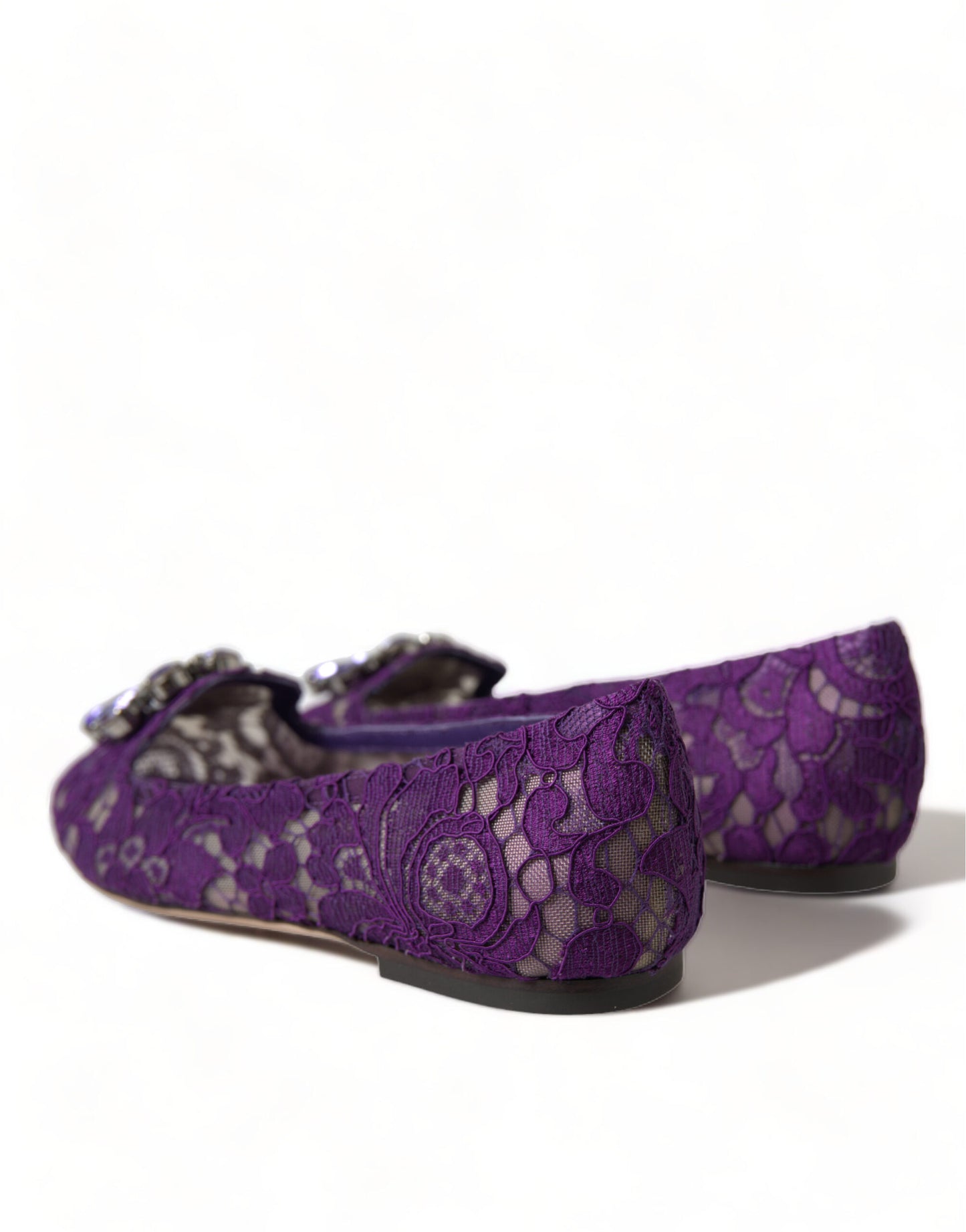 Dolce &amp; Gabbana Elegant Floral Lace Vally Flat Shoes