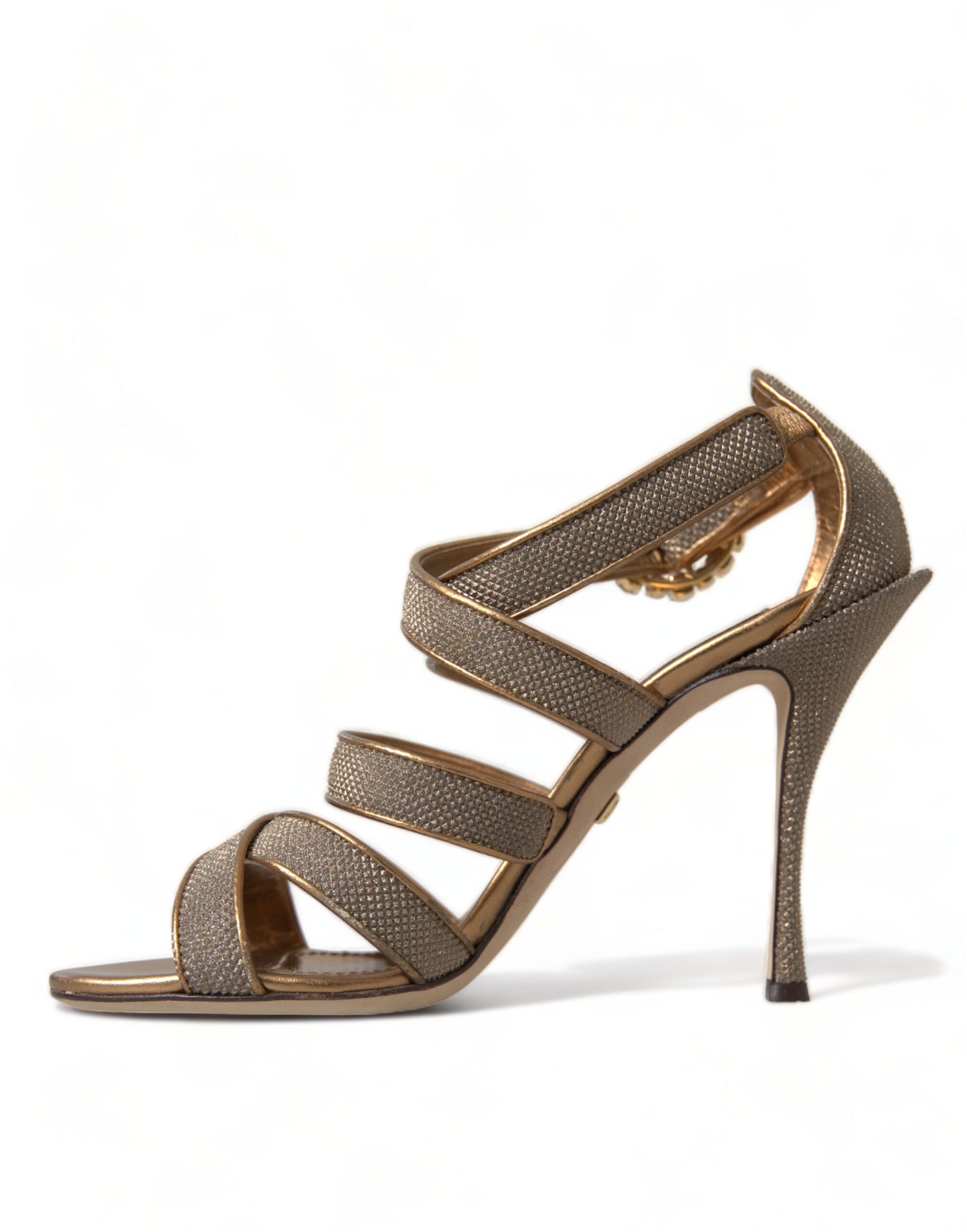 Dolce &amp; Gabbana Bronze Crystal Stiletto Heels sandaalit