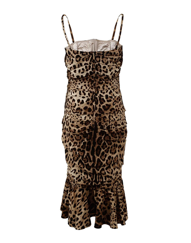 Dolce & Gabbana Elegantes Cady-Kleid mit Leopardenmuster