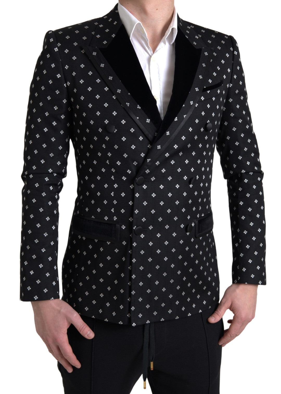 Dolce & Gabbana Eleganter, geometrisch gemusterter, schmaler Blazer