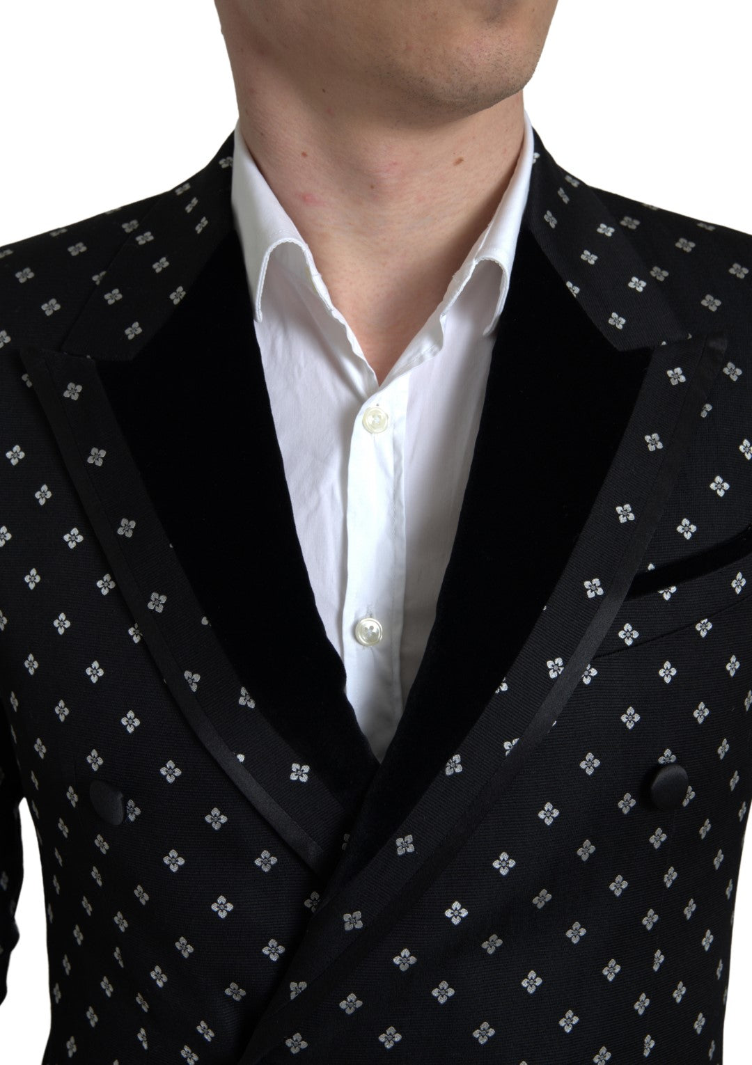 Dolce & Gabbana Eleganter, geometrisch gemusterter, schmaler Blazer